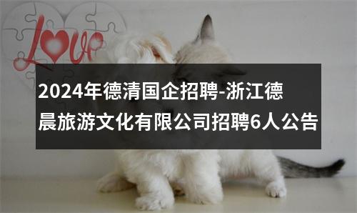 2024年德清国企招聘-浙江德晨旅游文化有限公司招聘6人公告 图片